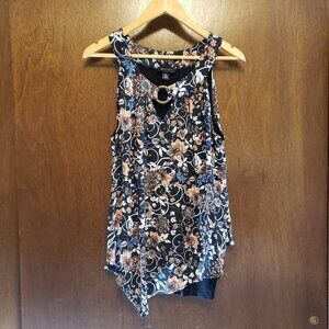AB Studio Sleeveless Floral Blouse